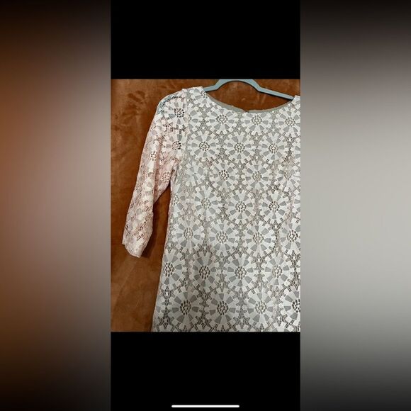 Jessica Howard Illusion Seath Foemal Dress Lace Pink Underlay 3/4 Sleeve NWT 6 - Picture 5 of 10